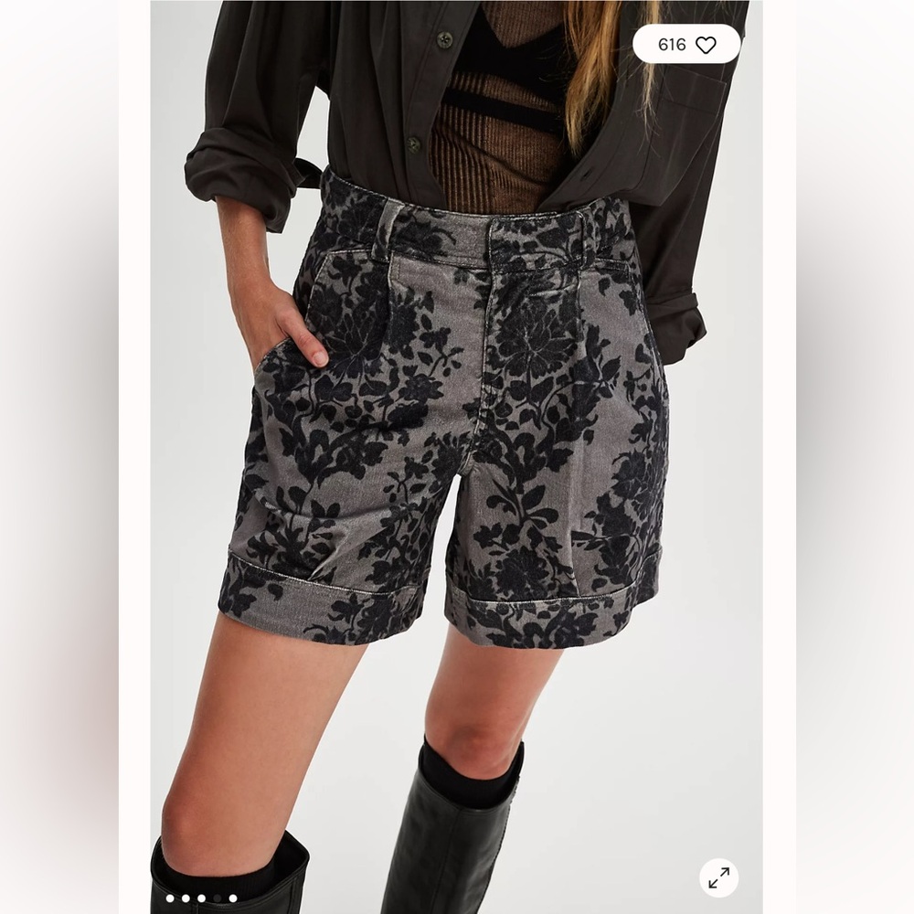 NWT Free People Rock Romance Printed Shorts - size 0